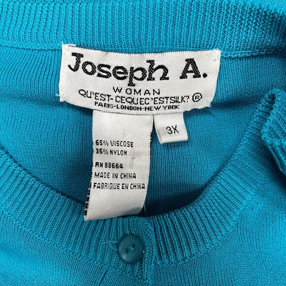 Joseph A. Women's Cardigan Knit Sweater Size 3X Blue Long Sleeve NWOT - Picture 11 of 12